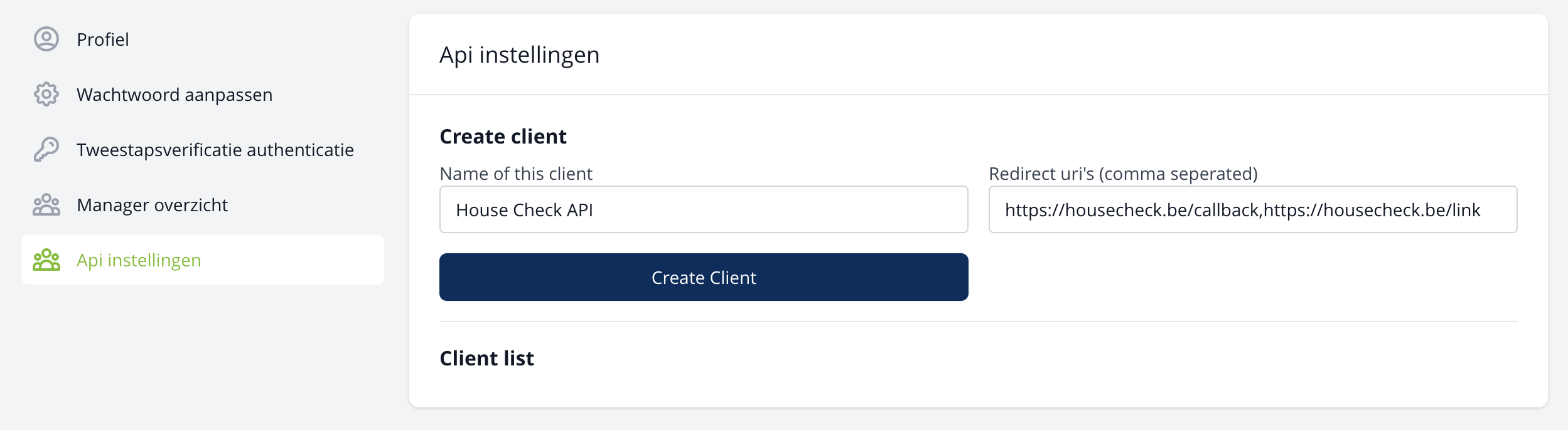 create api client